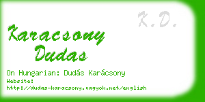 karacsony dudas business card