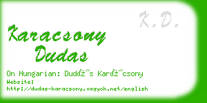 karacsony dudas business card